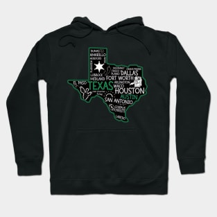 Austin Texas cute map San Antonio El Paso Dallas Laredo Waco TX state Hoodie